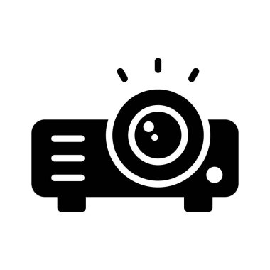 Dijital projektör kurulumunu temsil eden moda simge simgesi