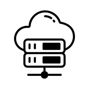 Bulut sunucu iletişimini gösteren moda sembol