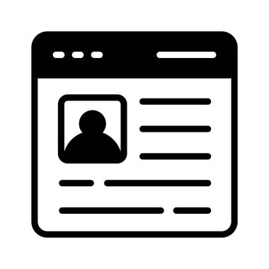 Web profili kimliğini gösteren premium glyph simgesi