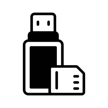 Pendrive veri depolamayı temsil eden moda simgesi