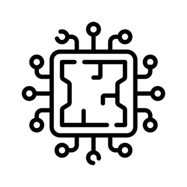 Mikro işlemci biriminin kabartma simgesine bakın