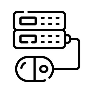 Sunucu denetimini gösteren premium glyph simgesi