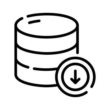 Veri tabanı indirme aracının simgesi görsel olarak bağlanıyor