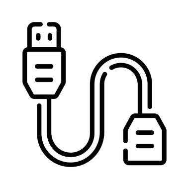 USB kablo bağlantısını gösteren modern bir taslak simgesi