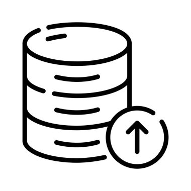 Veritabanı gönderme aracının iyi hazırlanmış doğrusal simgesi