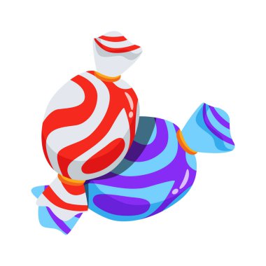 Renkli şekerlemelerin 2B şenlikli simgesi