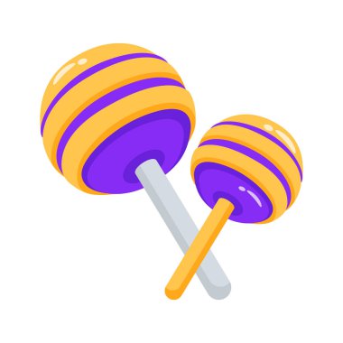 Yuvarlak lolipopların 2D parlak bir simgesi