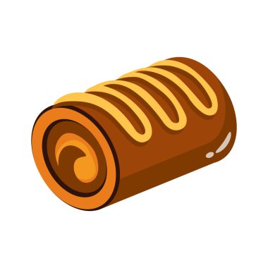 Sünger kek rulosunun 2 boyutlu simgesi