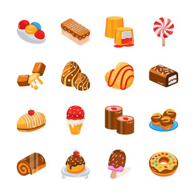 Çikolata ve atıştırmalık 2D simgeleri içeren prim paketimizi indirin