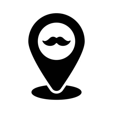 Haritalanmış berber konumu için premium glyph biçimi simgesi