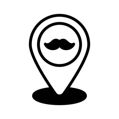 Haritalanmış berber konumu için premium glyph biçimi simgesi