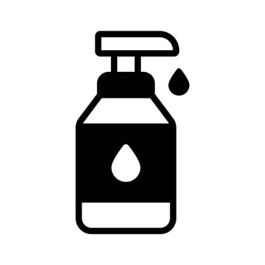 İyi dizayn edilmiş parlak sabun şişesinin simgesi.