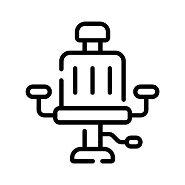 Rahat berber koltuğunun iyi hazırlanmış taslak simgesi.