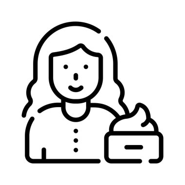 Cilt bakımını gösteren görsel taslak simgesi