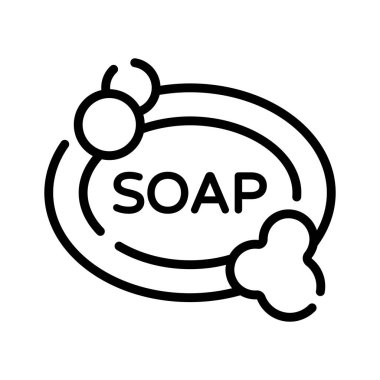 Kabarcıklı sabunun iyi hazırlanmış bir taslak simgesi.