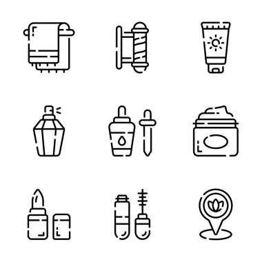 Bu son tımar ve cilt doğrusal simgeleri koleksiyonunu kontrol et