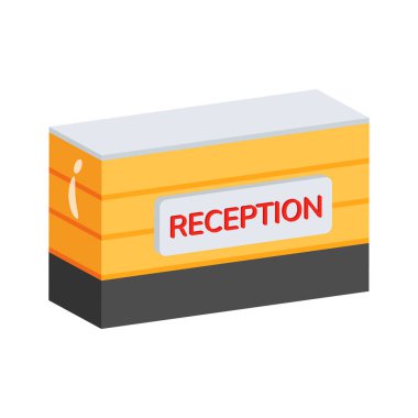 Resepsiyon masasının 2d simgesi görsel olarak bağlanıyor