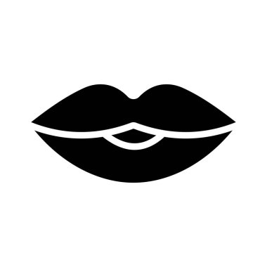 İnsan dudaklarının iyi hazırlanmış kabartma sembolü.