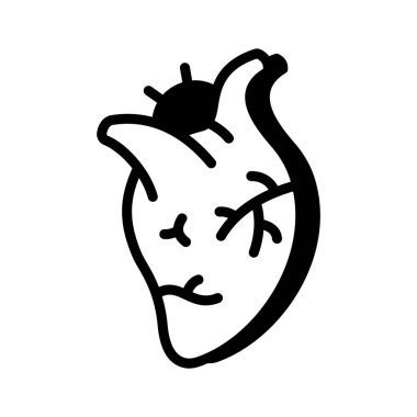 İnsan kalp odasının iyi hazırlanmış sembolü.