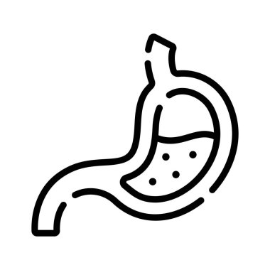 Mide sindirim sistemi organının modaya uygun doğrusal simgesi