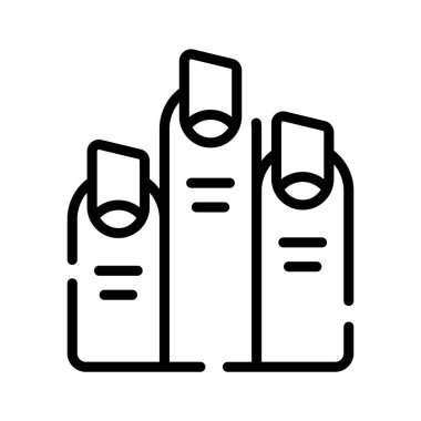 İnsan tırnaklarının modaya uygun doğrusal simgesi