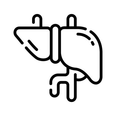 İnsan karaciğerinin iyi hazırlanmış taslak simgesi