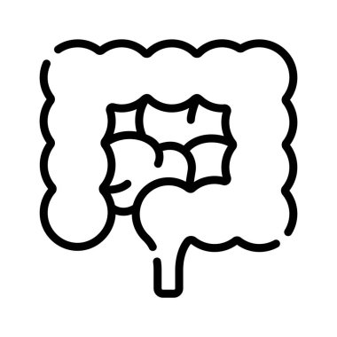 Bağırsak sindirim organının kişiselleştirilebilir doğrusal simgesi