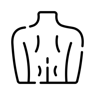 İnsan arka duruşunun kişiselleştirilebilir bir taslak simgesi