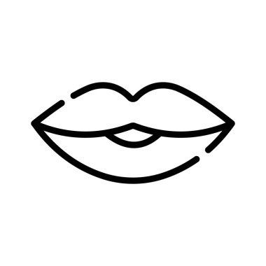 İnsan dudaklarının iyi hazırlanmış doğrusal simgesi.