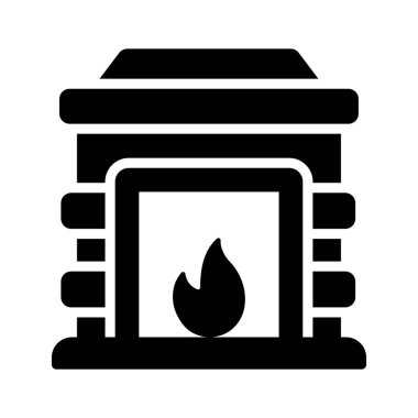 Sıcak şöminenin iyi hazırlanmış bir kabartma sembolü.