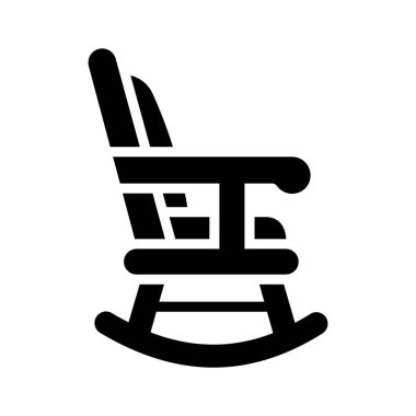 Klasik sallanan sandalyenin iyi hazırlanmış sembolü.