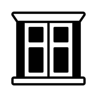 Modern ev penceresinin düzenlenebilir bir simgesi