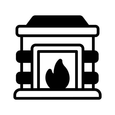 Sıcak şöminenin iyi hazırlanmış bir kabartma sembolü.