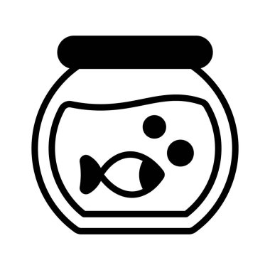 Yuvarlak dekoratif akvaryumun modaya uygun bir simgesi.