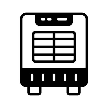 Taşınabilir hava soğutucusunun modaya uygun bir simgesi.