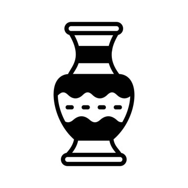 Dekoratif çiçek vazosunun şık bir simgesi.