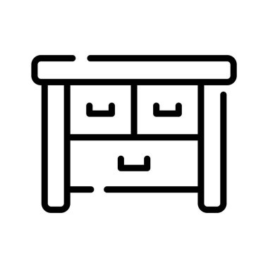 Şık ofis masasının modern taslak simgesi.