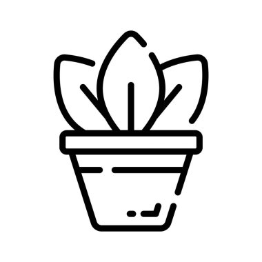 Kapalı alandaki saksı bitkisinin iyi hazırlanmış bir taslak ikonu.