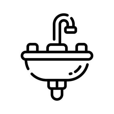 Mutfak lavabosunun ana simgesini kullanmaya hazır