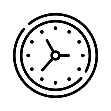 Klasik duvar saatinin görsel olarak çekici doğrusal simgesi