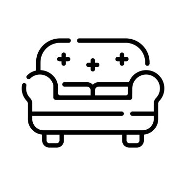 Lüks koltuğun inanılmaz doğrusal simgesi.