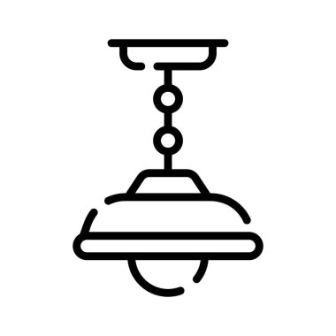 Asılı tavan lambası armatürünün ana hatları simgesi