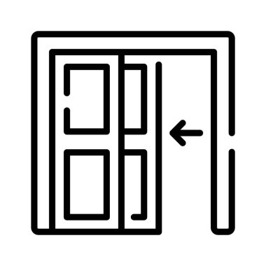 Cam camlı kapının kişiselleştirilebilir doğrusal simgesi