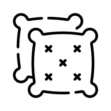 Yumuşak dekoratif yastıkların büyüleyici doğrusal simgesi