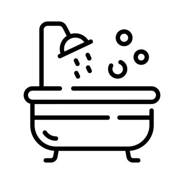 Lüks banyo küvetinin gösterişli bir simgesi.