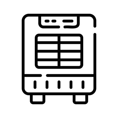 Taşınabilir hava soğutucusunun modaya uygun doğrusal simgesi