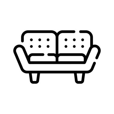 Lüks modern kanepenin şık bir çizgisel simgesi.