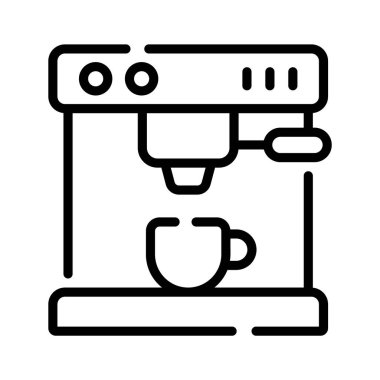 Kahve demleme makinesinin ana hatları simgesi.