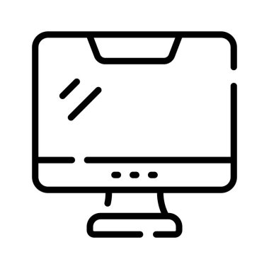 Düz dijital monitörün parlak bir taslak simgesi