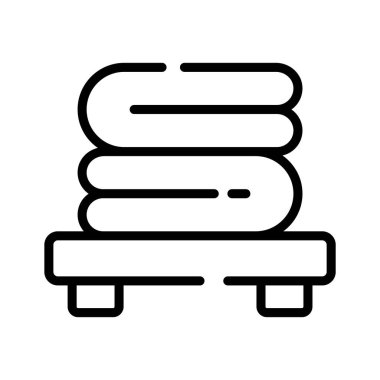 Katlanmış temiz kıyafetlerin düzgün doğrusal simgesi